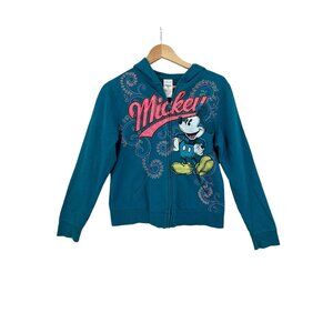 Disney Mickey‎ Mouse zip up Jacket Womens Sized M Casual Embroidered Relaxed Y2K